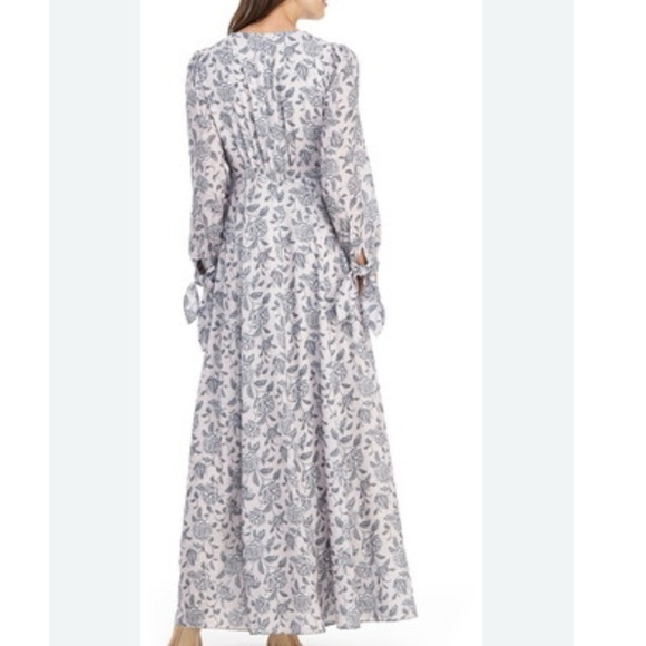GAL MEETS GLAM Floral Maxi Dress in Gray/ pale pink size 4 - Picture 2 of 12